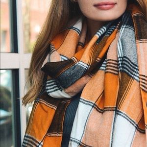 Leto Collection Multi-Color Plaid Fringe Scarf